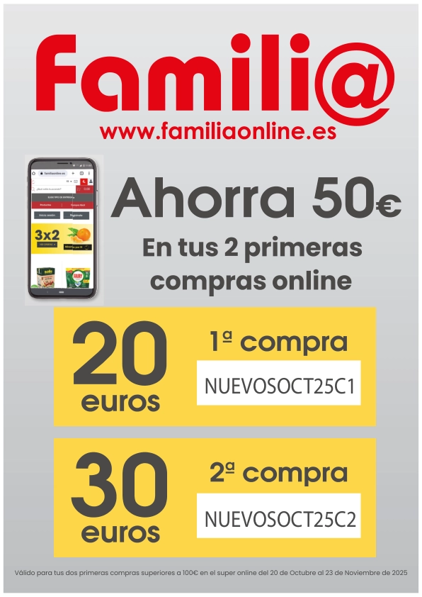 Ahorra 50€ en tus dos primeras compras online