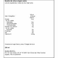 Aceite de oliva virgen extra ABRIL, botella 25 cl