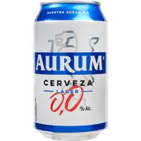 Cerveza sin alcohol AURUM, lata 33 cl