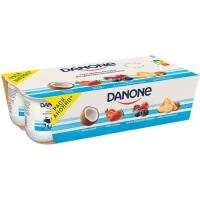 Yogur sabor fresa-coco-frutas del bosque DANONE, pack 8x120 g