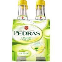 Agua con gas sabor limón PEDRAS, pack 4x25 cl