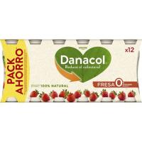 Yogur para beber sabor fresa DANACOL, pack 12x100 ml