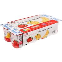 Yogur sabor fresa-plátano-limón EROSKI BASIC, pack 8x125 g