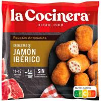 Croquetas artesanas de jamón ibérico LA COCINERA, bolsa 400 g