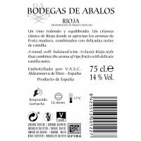 Tinto Crianza Rioja BODEGA ÁBALOS, botella 75 cl
