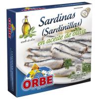 Sardinilla en aceite de oliva ORBE, lata 90 g