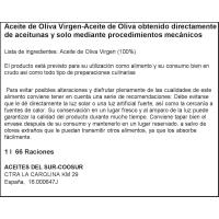 Aceite de oliva virgen COOSUR Serie Oro, botella 1 litro