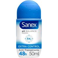Desodorante para mujer extra control SANEX, roll on 50 ml