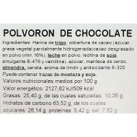 Polvorón de chocolate BLANCO, al peso, copra mínima 1 kg