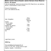 Centro de jamón TORRE NUÑEZ, al corte, compra mínima 100 g