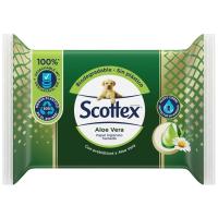 Papel higiénico húmedo de aloe vera SCOTTEX, paquete 66 uds