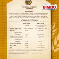 Pan rebanada artesana BIMBO, paquete 500 g