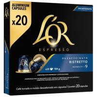 Café ristretto descaf compatible Nespresso L'OR, caja 20 uds