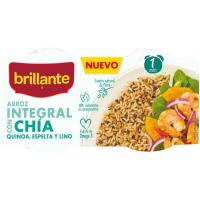 Arroz integral con chia BRILLANTE, pack 2x125 g