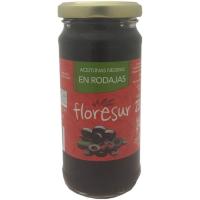 Aceitunas negras en rodajas FLORESUR, frasco 105 g