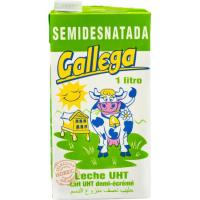 Leche semidesnatada GALLEGA, brik 1 litro