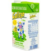 Leche semidesnatada GALLEGA, brik 1 litro