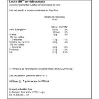 Leche semidesnatada GALLEGA, brik 1 litro