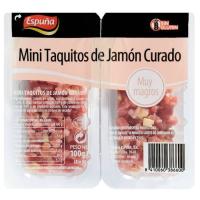 Mini taquitos de jamón curado ESPUÑA, bandeja 90 g