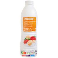 Yogur líquido sabor fresa-plátano EROSKI, botella 1 litro