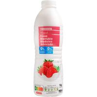 Yogur líquido 00% sabor fresa EROSKI, botella 1 litro