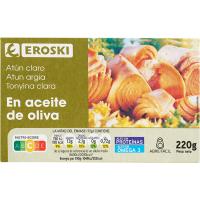 Atún claro en aceite de oliva EROSKI, lata 220 g