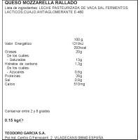 Queso rallado mozzarella sin lactosa HOCHLAND, bolsa 150 g