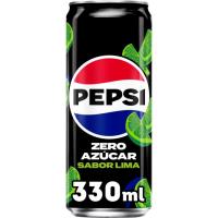 Refresco de cola con lima sin azúcar PEPSI ZERO, lata 33 cl