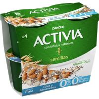 Activia 0% fibras con chía-almendra DANONE, pack 4x115 g