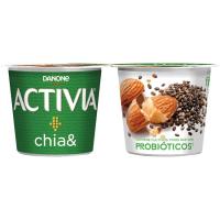 Activia 0% fibras con chía-almendra DANONE, pack 4x115 g