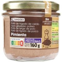 Paté a la pimienta EROSKI, frasco 160 g