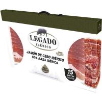 Estuche de jamón de cebo 50% raza ibérica LEGADO, pack 15x50 g