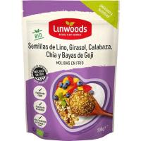 5 Semillas lino-girasol-calab.-chia-goji LINWOODS, bolsa 200 g