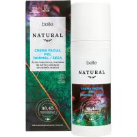 Crema facial piel normal a seca BELLE NATURAL, bote 50 ml