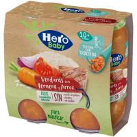 Tarrito de verduras, ternera y arroz HERO, pack 2x235 g