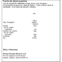 Turrón jijona suprema TURRÓN 25, tableta 200 g