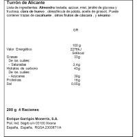 Turrón de Alicante suprema TURRÓN 25, tableta 200 g