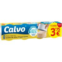 Atún claro en aceite de oliva virgen extra CALVO, pack 4x65 g