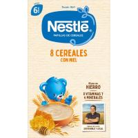 Papilla 8 cereales con miel NESTLÉ, caja 475 g