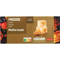 Turrón de nata-nuez EROSKI, caja 200 g