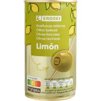 Aceituna rellena de limón EROSKI, lata 150 g