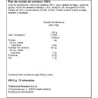 Pan de molde centeno 100% TRADIPAN, paquete 450 g