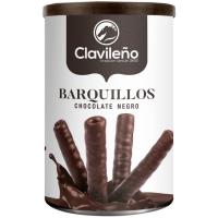 Barquillos bañados de chocolate negro CLAVILEÑO, lata 150 g