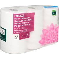  Basics Papel higiénico de 2 capas, 30 rollos (5 paquetes  de 6), color blanco : Salud y Hogar
