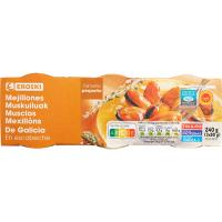 Mejillón en escabeche de Galicia EROSKI, pack 3x80 g