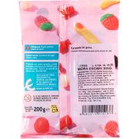 Golosinas de moras EROSKI, bolsa 200 g