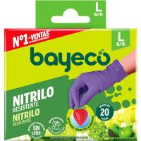 Guantes nitrilo talla L BAYECO, caja 20 uds