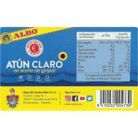 Atún claro en aceite de girasol ALBO, lata 112 g