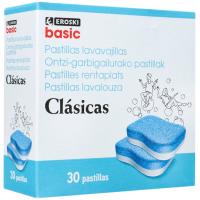 Lavavajillas máquina pastillas EROSKI BASIC, caja 30 dosis