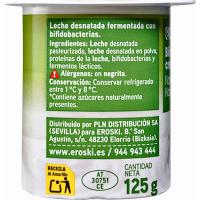 Bífidus cremoso natural 0% EROSKI, pack 4x125 g